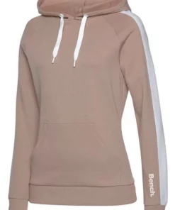 Bench. Kapuzensweatshirt mit Seitenstreifen und Kängurutasche Schwarz-weiß, Nude-weiß, Stone-weiß -Bench Verkaufsgeschäft bd4e476d ae8f 501d 8b2d 5e7ecf21217a