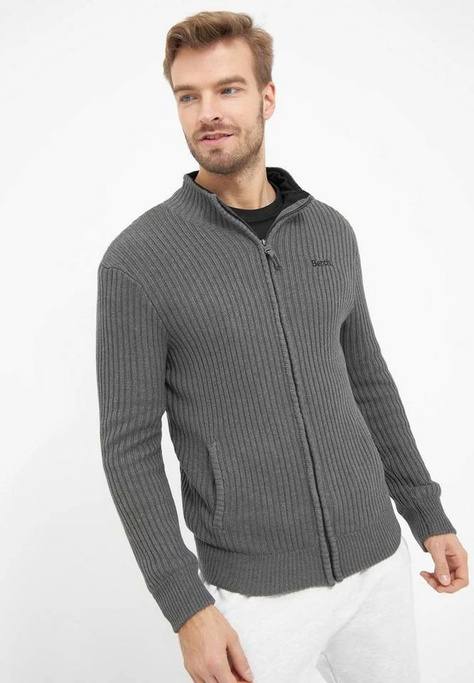 Bench. Funktionsjacke »Lido« Eleganter Rippstrick, Stickerei Navy, Charcoal Marl 13 Bench. Funktionsjacke »Lido« Eleganter Rippstrick, Stickerei Navy, Charcoal Marl – Bild 13