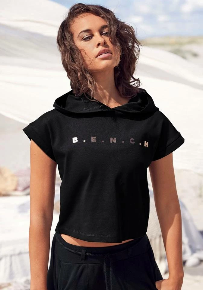 Bench. Kurzarmshirt mit Kapuze Schwarz, Ecru, Türkis 8 Bench. Kurzarmshirt mit Kapuze Schwarz, Ecru, Türkis – Bild 8