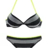 Bench. Push-Up-Bikini »Bench Damen Marken-Push-Up-Bikini, schwarz-grau, C-Cup«