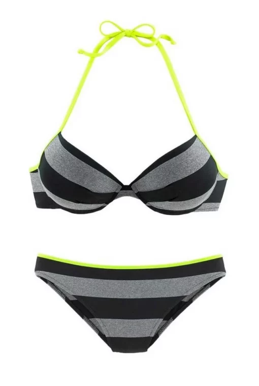 Bench. Push-Up-Bikini »Bench Damen Marken-Push-Up-Bikini, schwarz-grau, C-Cup« -Bench Verkaufsgeschäft ccfe0366 86ca 56e0 b319 b5eee51dc251