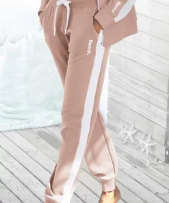 Bench. Sweathose mit Seitenstreifen und schmalem Bein Nude-weiß, Schwarz-weiß, Stone-weiß