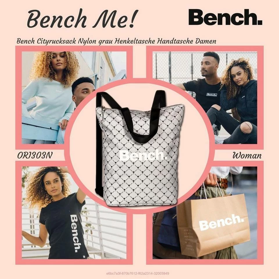 Bench. Cityrucksack »D2ORI303N Bench grauer Nylon Cityrucksack« (Cityrucksack), Damen, Jugend Cityrucksack, Henkeltasche Nylon, grau, Größe ca. 40cm, kleine Palmen 2 Bench. Cityrucksack »D2ORI303N Bench grauer Nylon Cityrucksack« (Cityrucksack), Damen, Jugend Cityrucksack, Henkeltasche Nylon, grau, Größe ca. 40cm, kleine Palmen – Bild 2