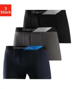 Bench. Boxer (3 Stück) mit modischem Streifen im Webbund Schwarz, Anthrazit | navy | schwarz