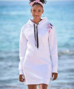 Bench. Sweatkleid mit Blumenprint auf der Schulter Schwarz, Weiß, Rauchrosa -Bench Verkaufsgeschäft eda873fd d05e 5d7a 9894 0f0cee750eb6